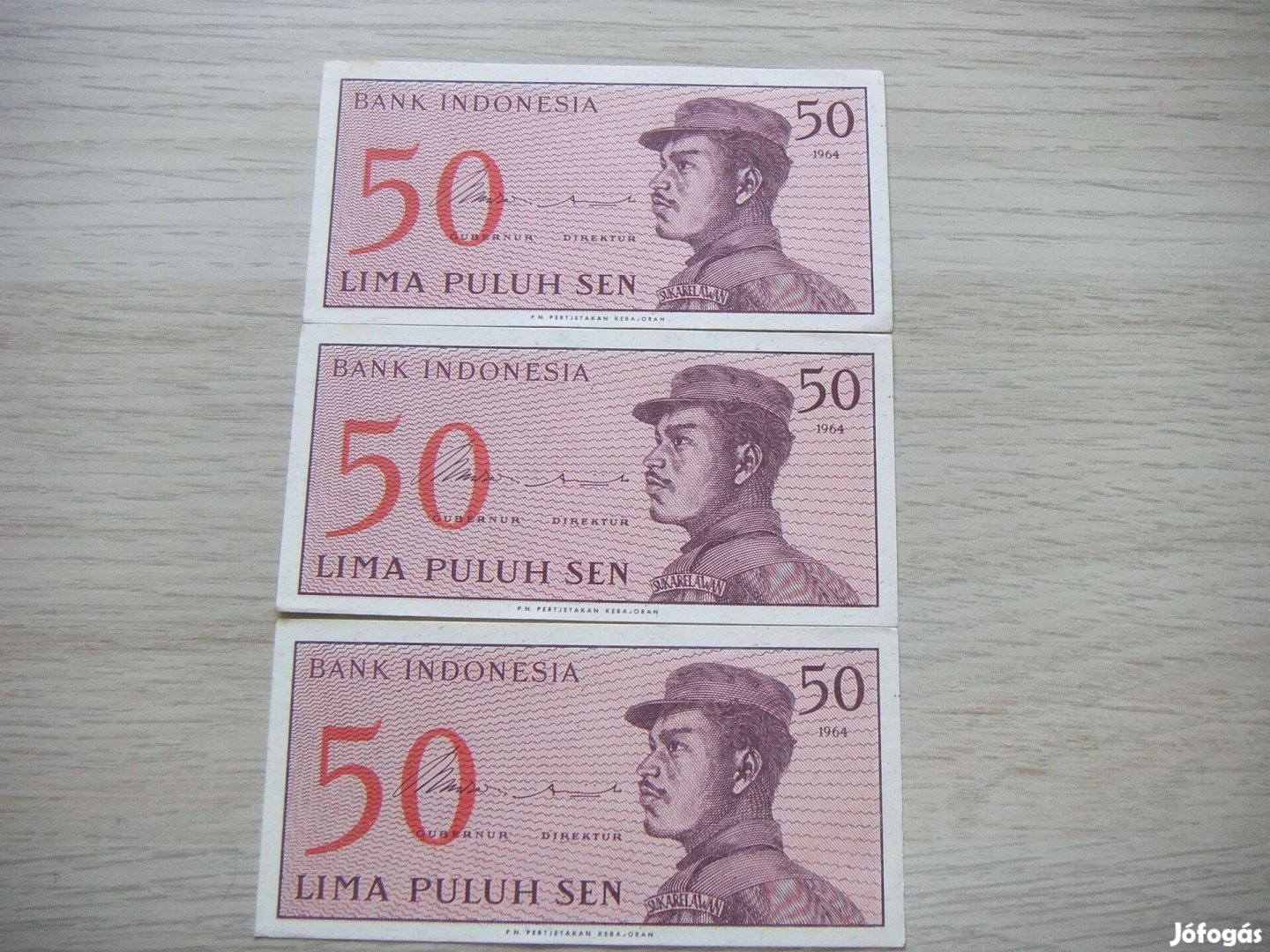 50 Sen 3 db Sorszámkövető 1964 Indonézia