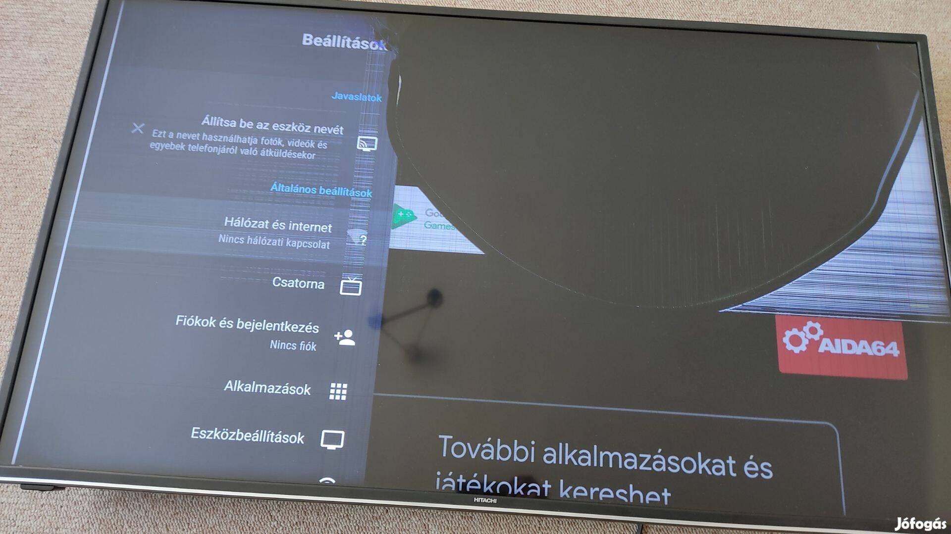 50" Android 4K Smart Led TV törött kijelzővel alkatrésznek