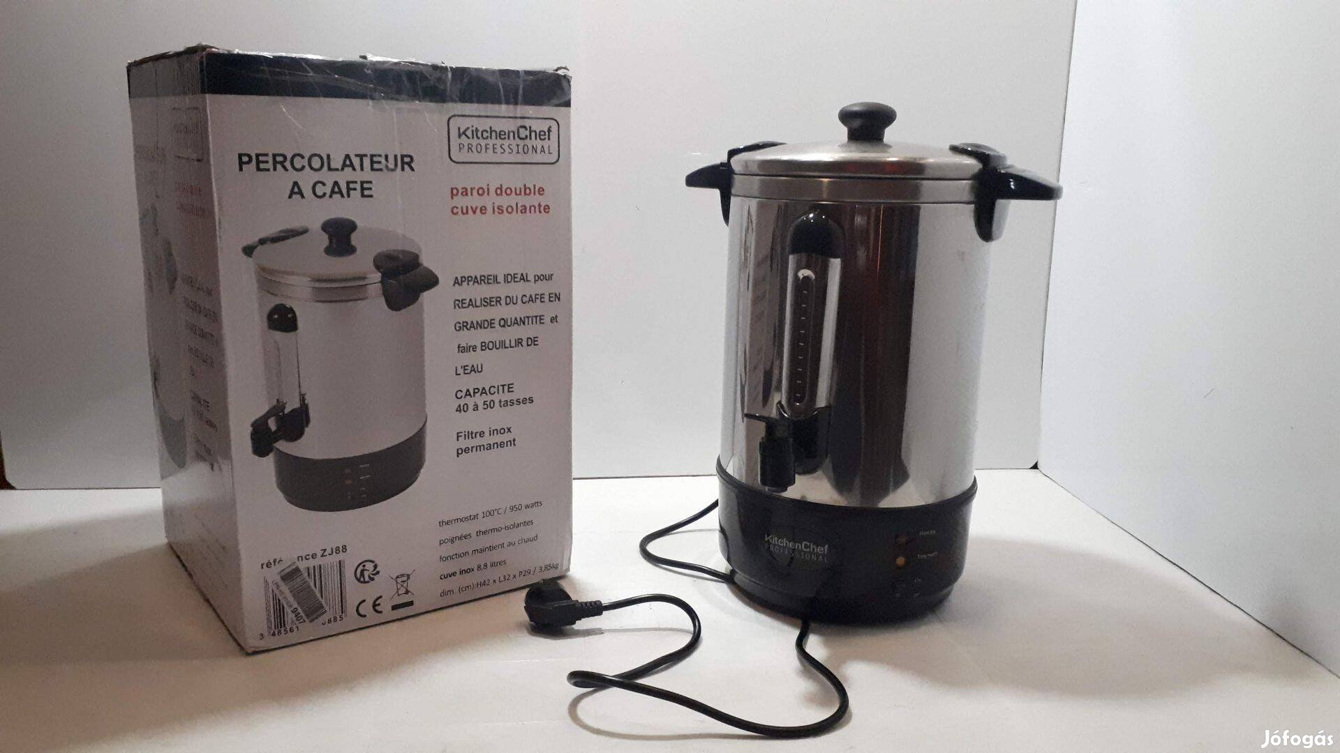 50 adagos inox kávéfőző | teafőző, 8L, Kitchen Chef Percolator Prozj88