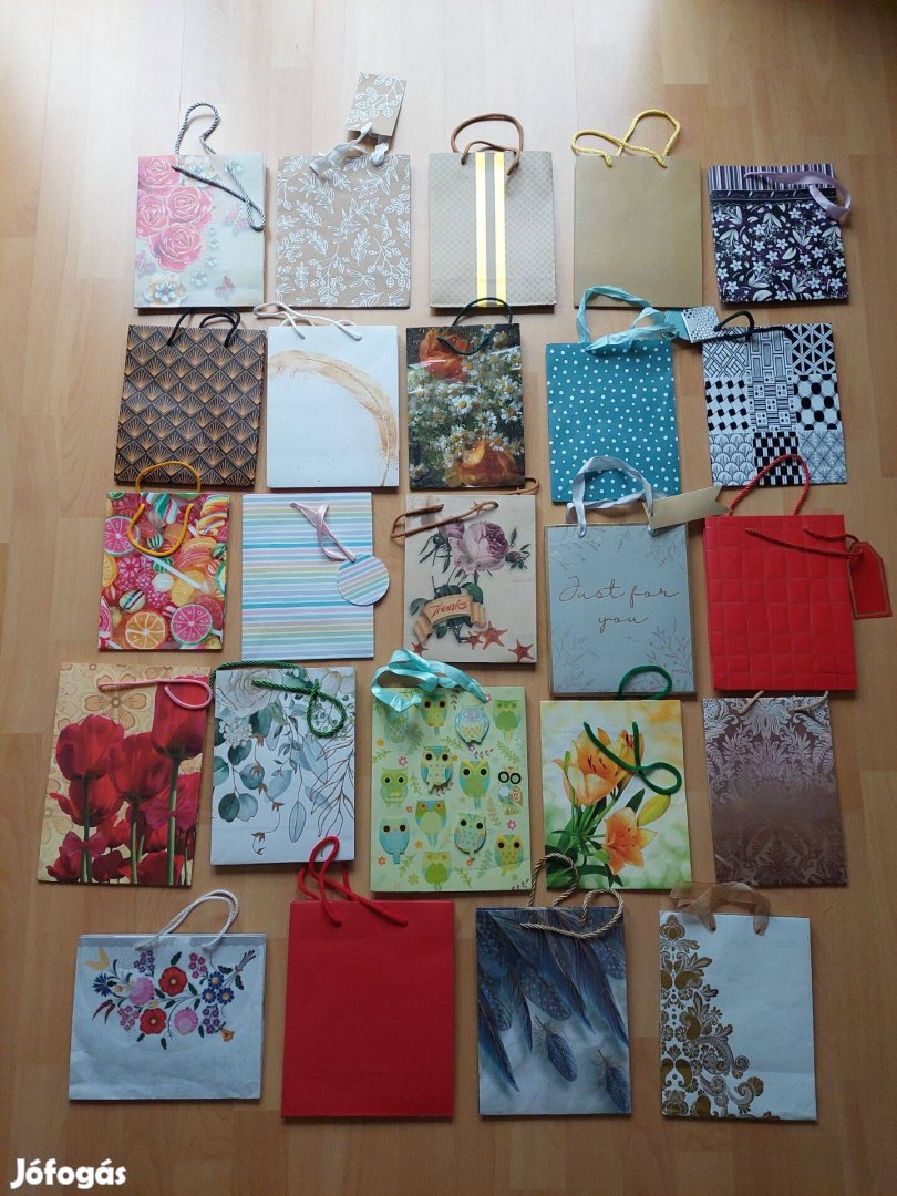 50 db 1x használt ajándék zacskó dísztasak többféle