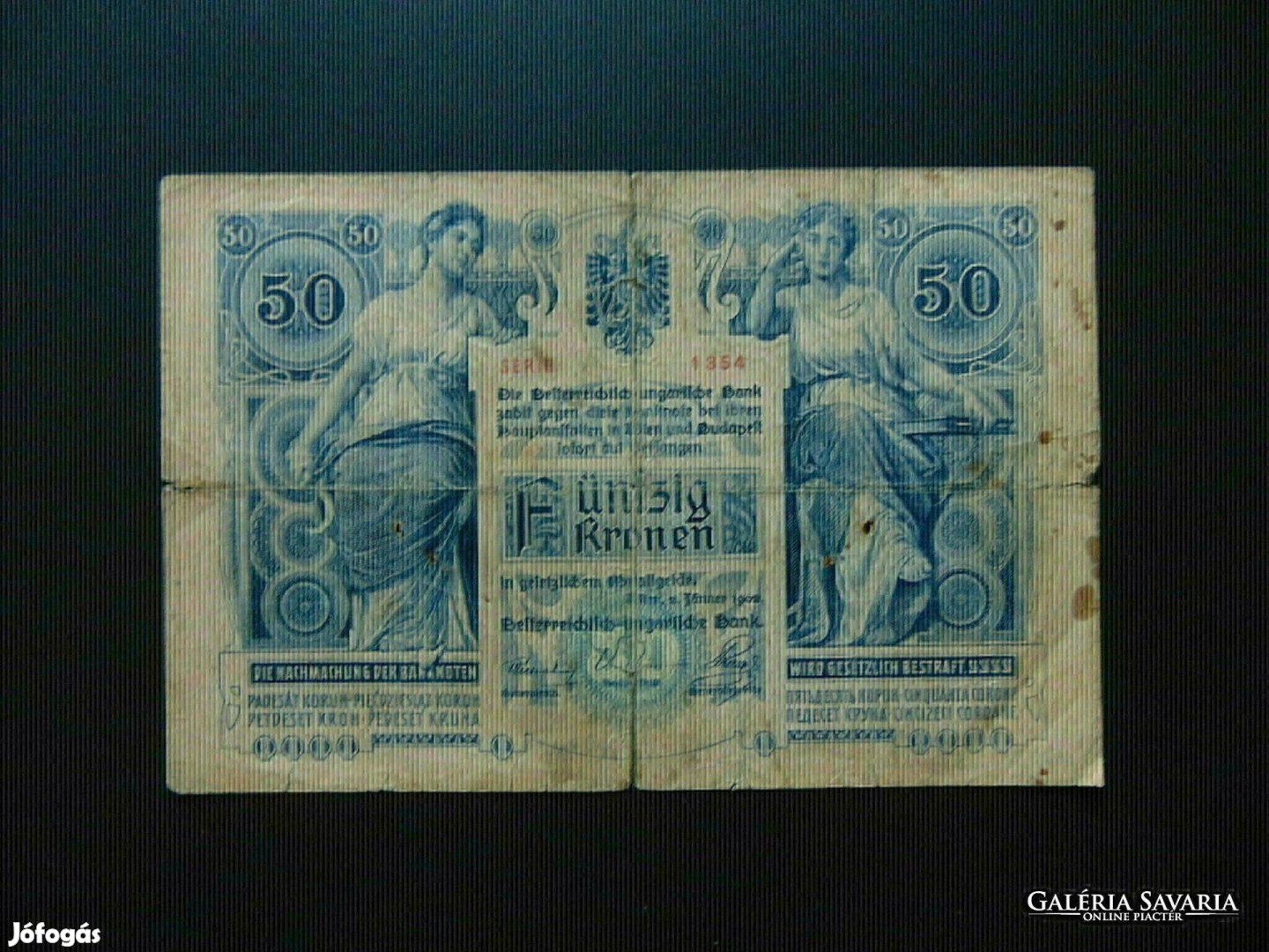 50 korona 1902 Tartásfok F Ritka bankjegy ! Kép szerint