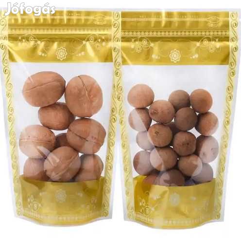 50db. 15x20x4cm-es Visszazárható Nyomtatott Talpas Tasak