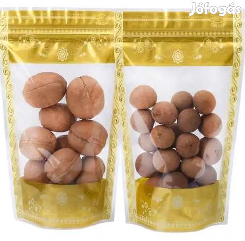 50db. 15x20x4cm-es Visszazárható Nyomtatott Talpas Tasak (5099)