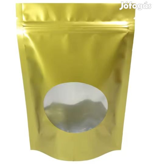 50db. 16x22x4cm-es Visszazárható Talpas Tasak Arany 5999