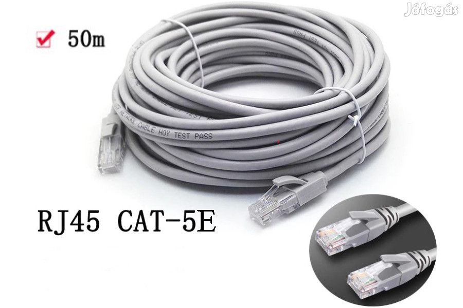 50m-es Szerelt alú-réz ethernet beltéri  UTP Cat5e patchkábel
