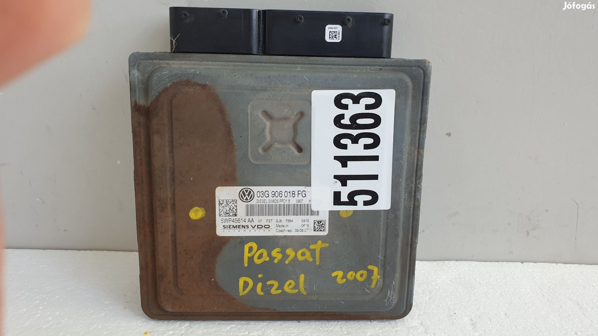 511363 VW Passat B6, Motorvezérlő, Ecu, 5WP45614AA, 03G906018FG,