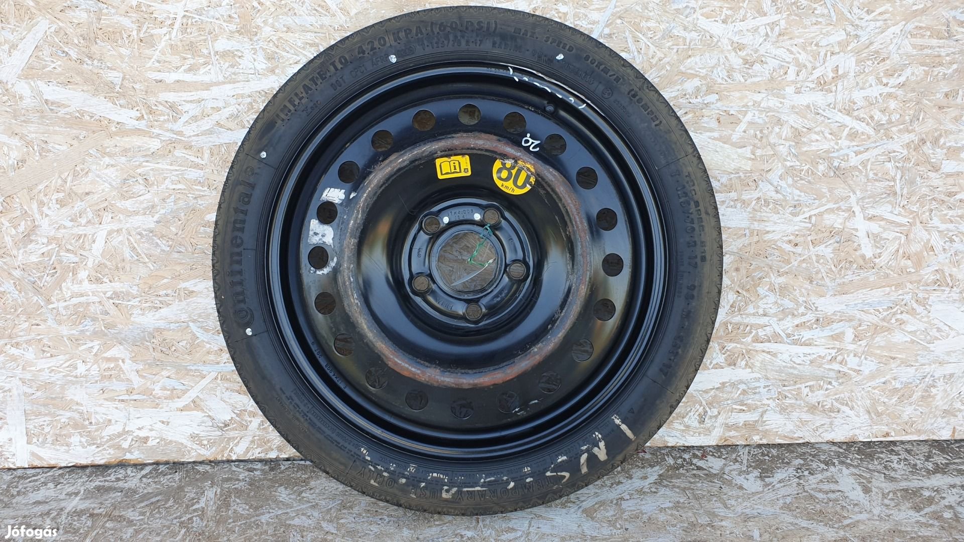 511691 Opel Insignia 2009, Pótkerék, Mankókerék, 5X120X17, Agy: