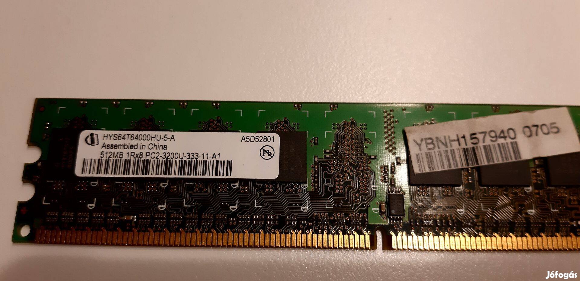 512MB 1Rx8 PC2-3200U-333-11-A1 DDR2 pc memória