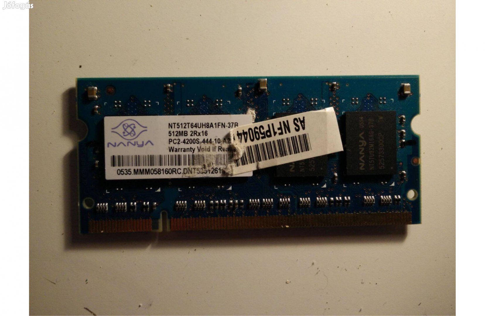 512 MB Nanya 533 MHz PC2-4200S DDR2 tesztelt laptop memória