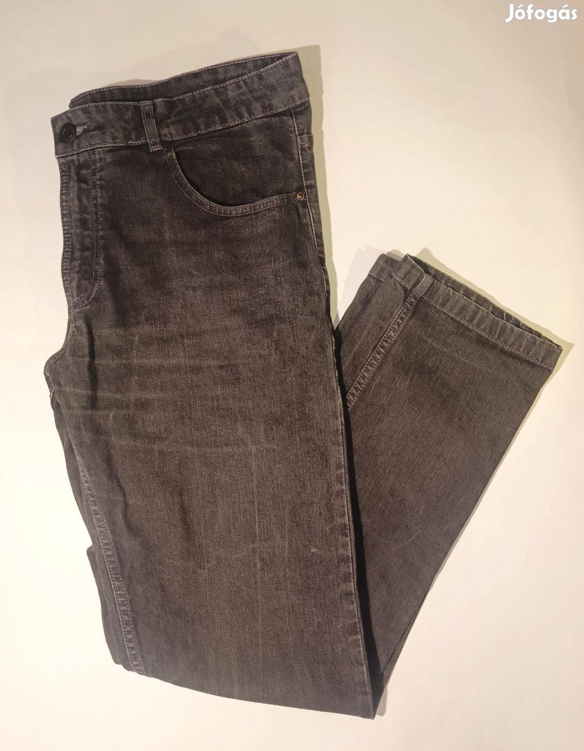 52-es 39/33 Hanbury sötétszürke rugalmas koptatott férfi farmernadrág