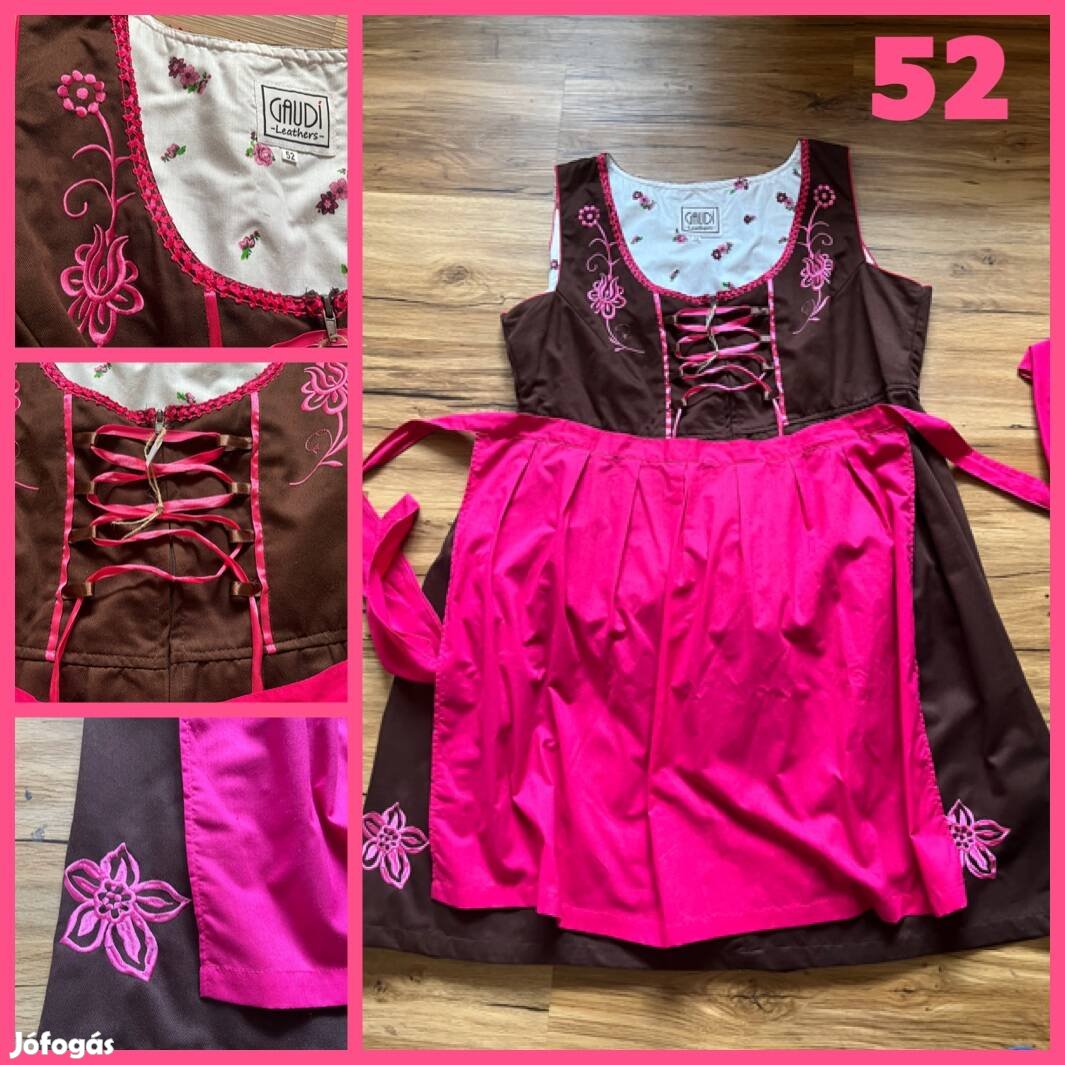 52-es barna-pink Dirndl ruha 