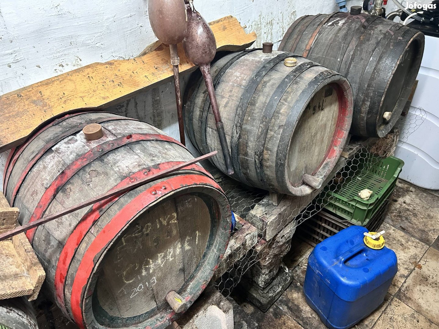 54l antik "akós" hordók (3db) 