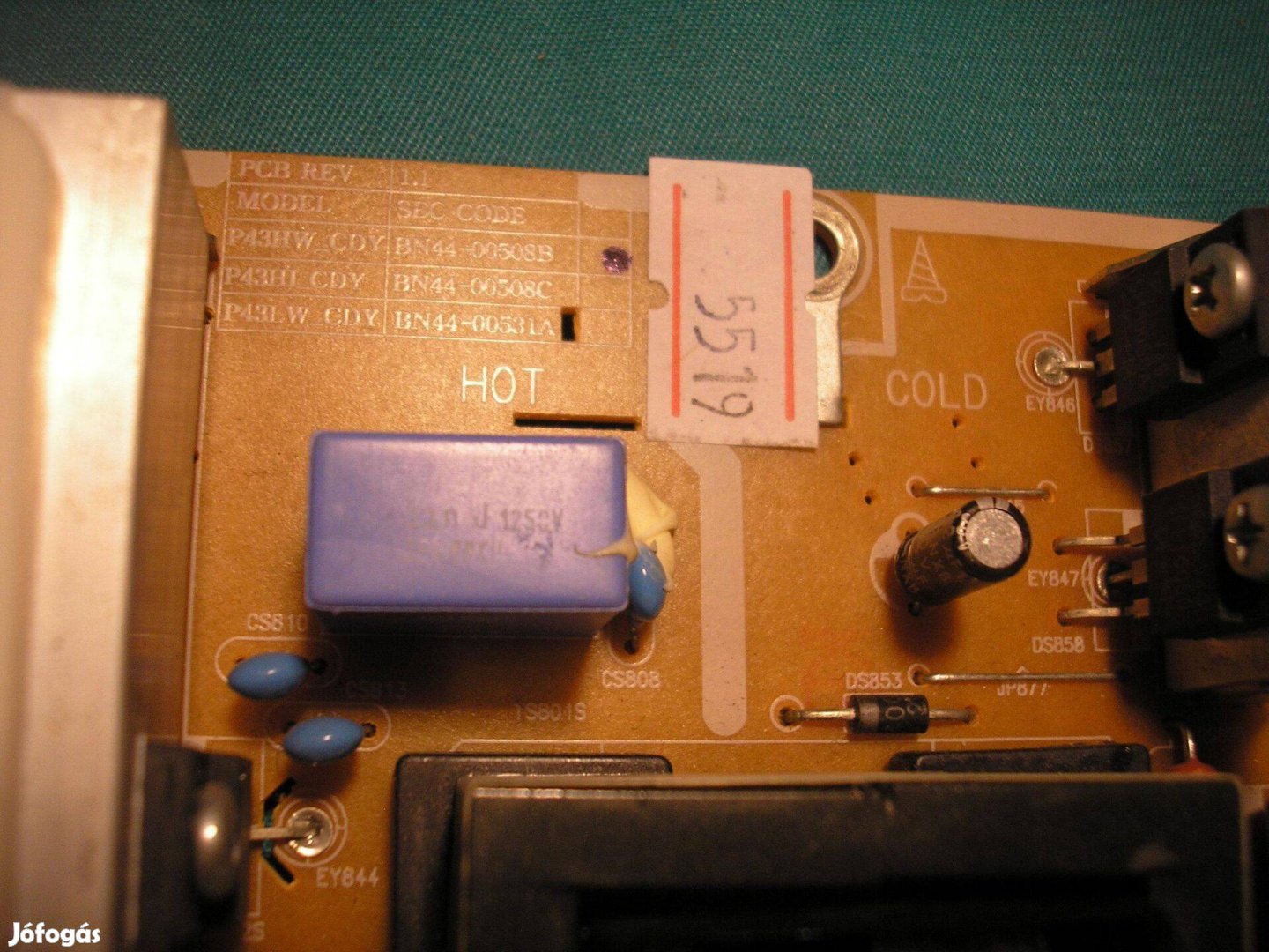 5519 Samsung tápegység BN44-00508B P43HW_Cdy REV 1.1 PS43E450 PS43E490