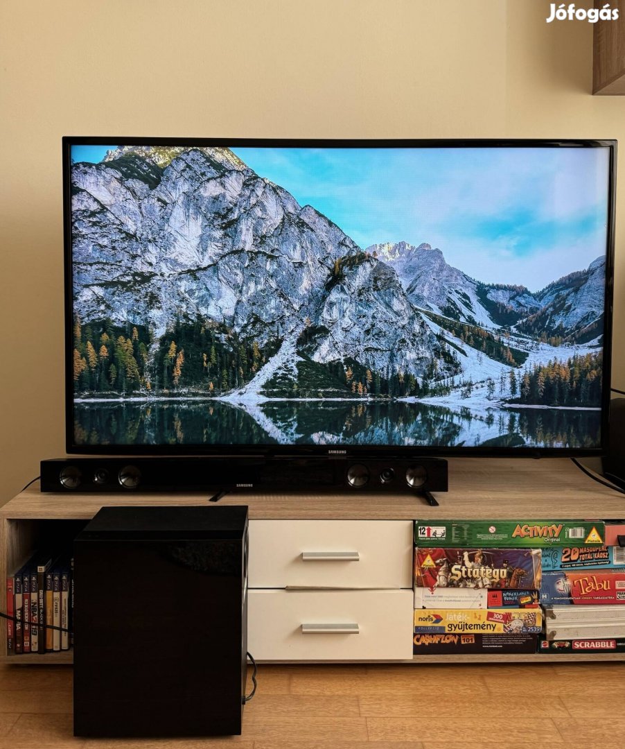 55' Samsung 4K SMART UHD TV + Hangprojektor és Mélynyomó