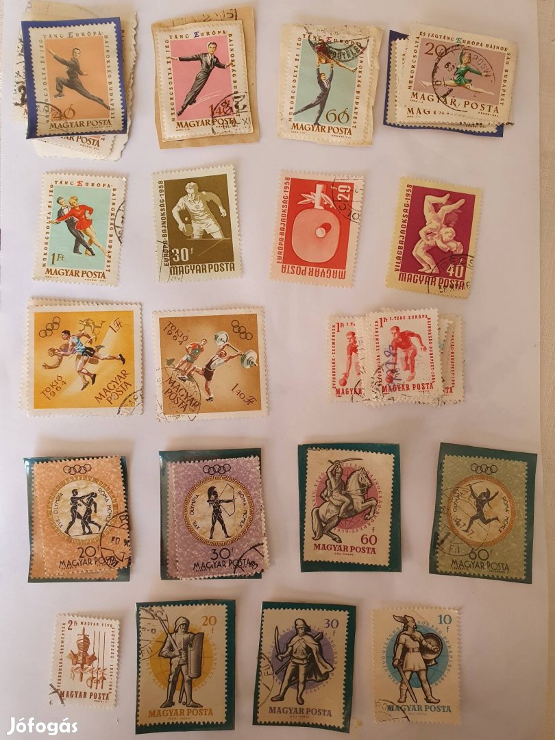 55 db bélyeg az 1960-as évekből sportesemények