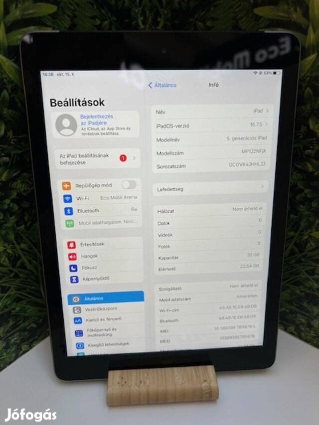 56 Apple Ipad 5th generációs Wifi+Cellular 32GB! 12hónap garanciával