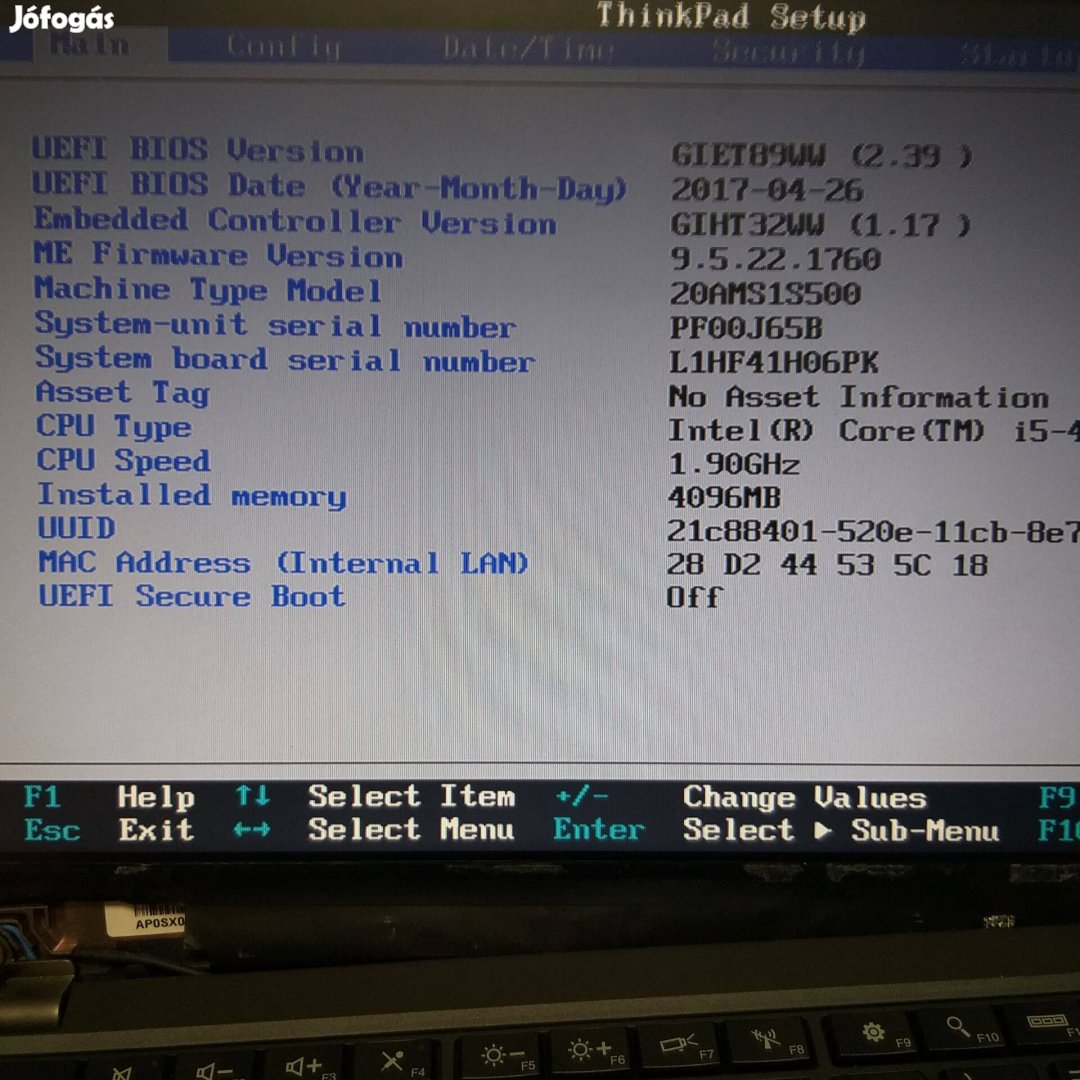 578.Lenovo x240 alaplap,billentyűzet jó! ,Hdd,memória,,,akku ,töltő, k