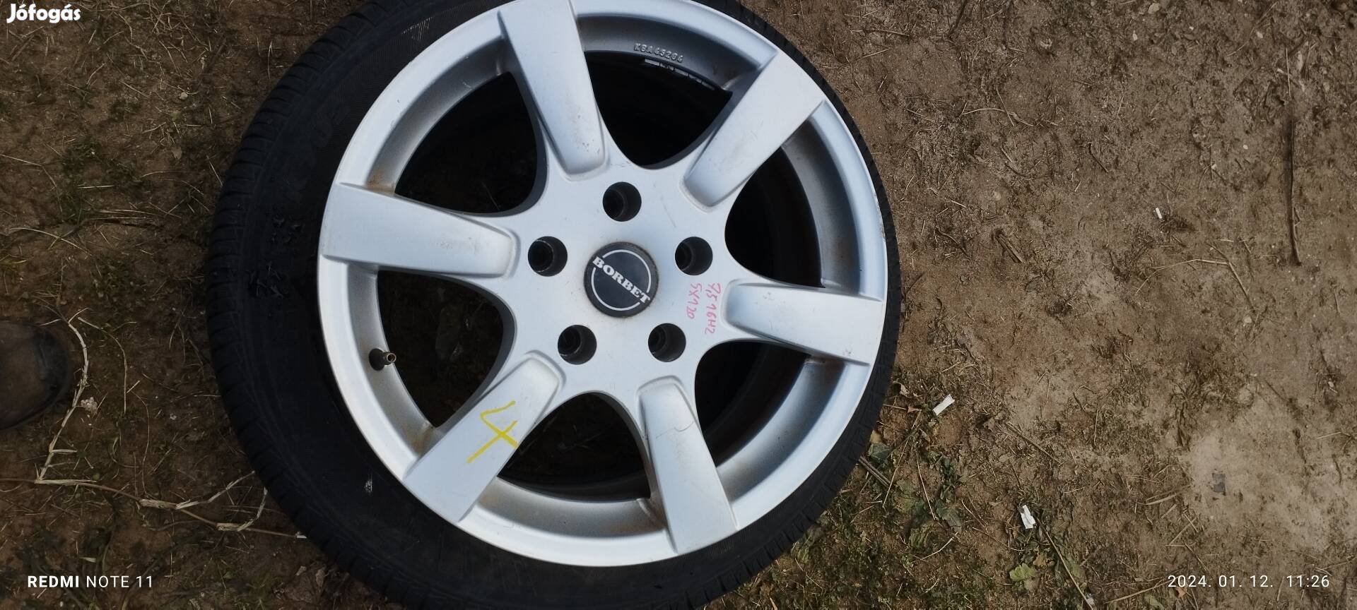 5*120 as 16"os borbet alufelni szett