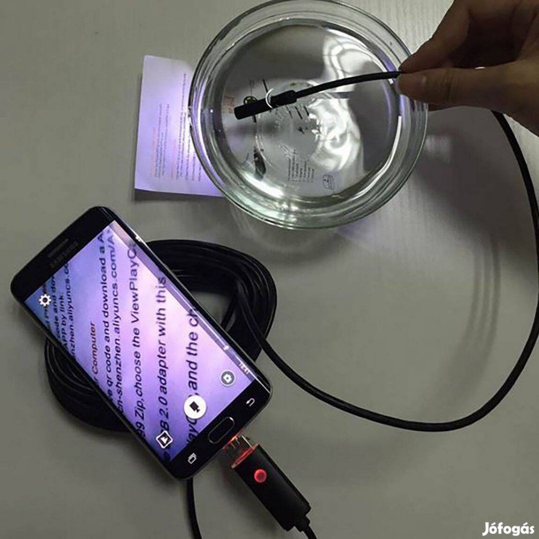5,5 mm-es fejátmérős 10m-es endoszkóp kamera Android / PC