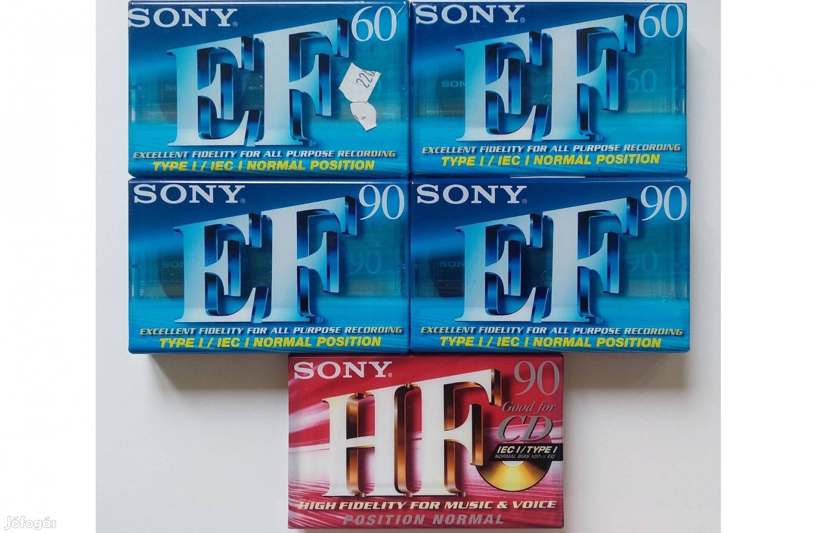 5-DB Sony EF HE Kazettás MAGNÓ Kazetta Sony Magnókazetta