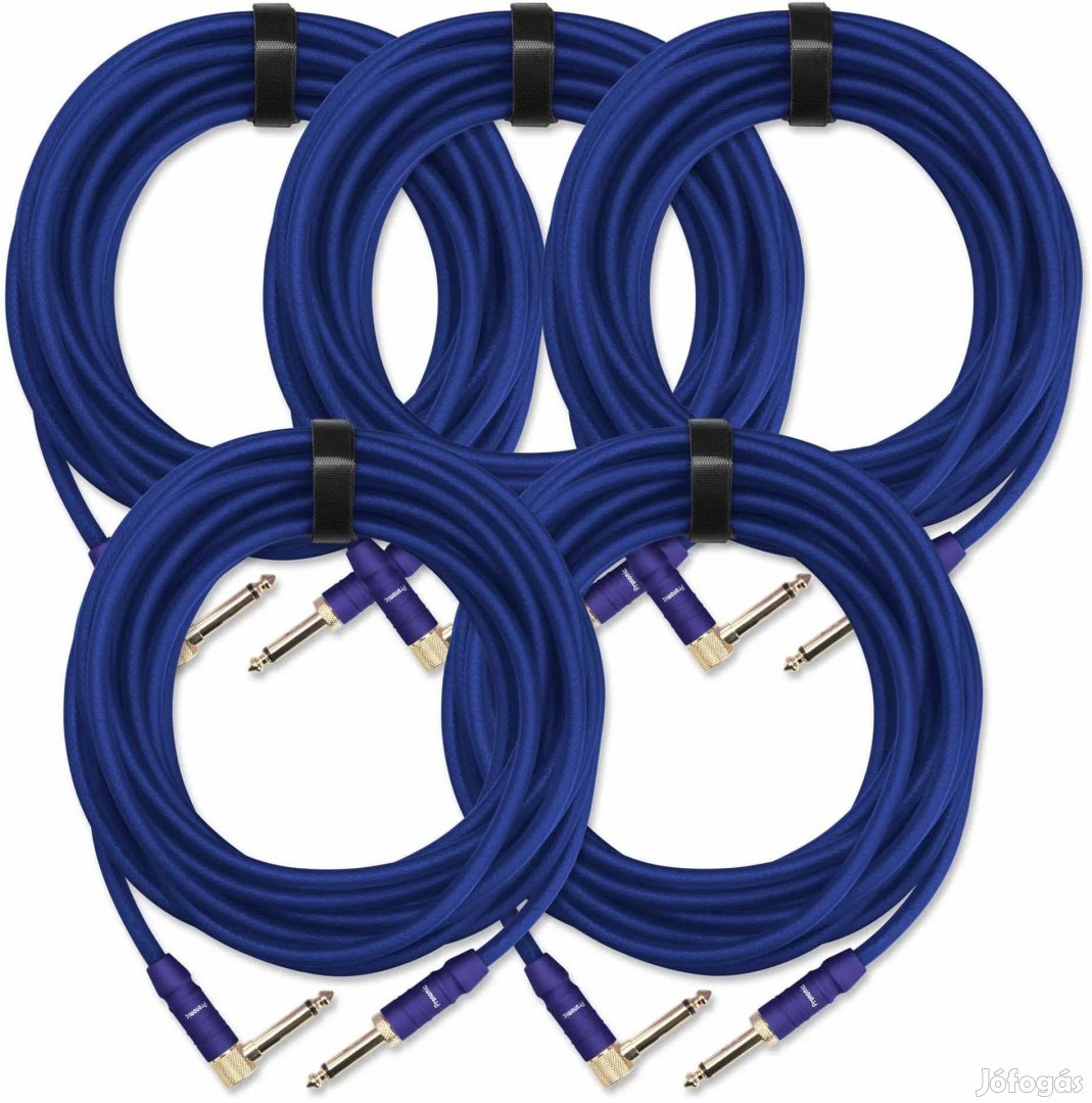 5-Darabos KÉSZLET Pronomic Trendline INST-6B Hangszerkábel 6m kék