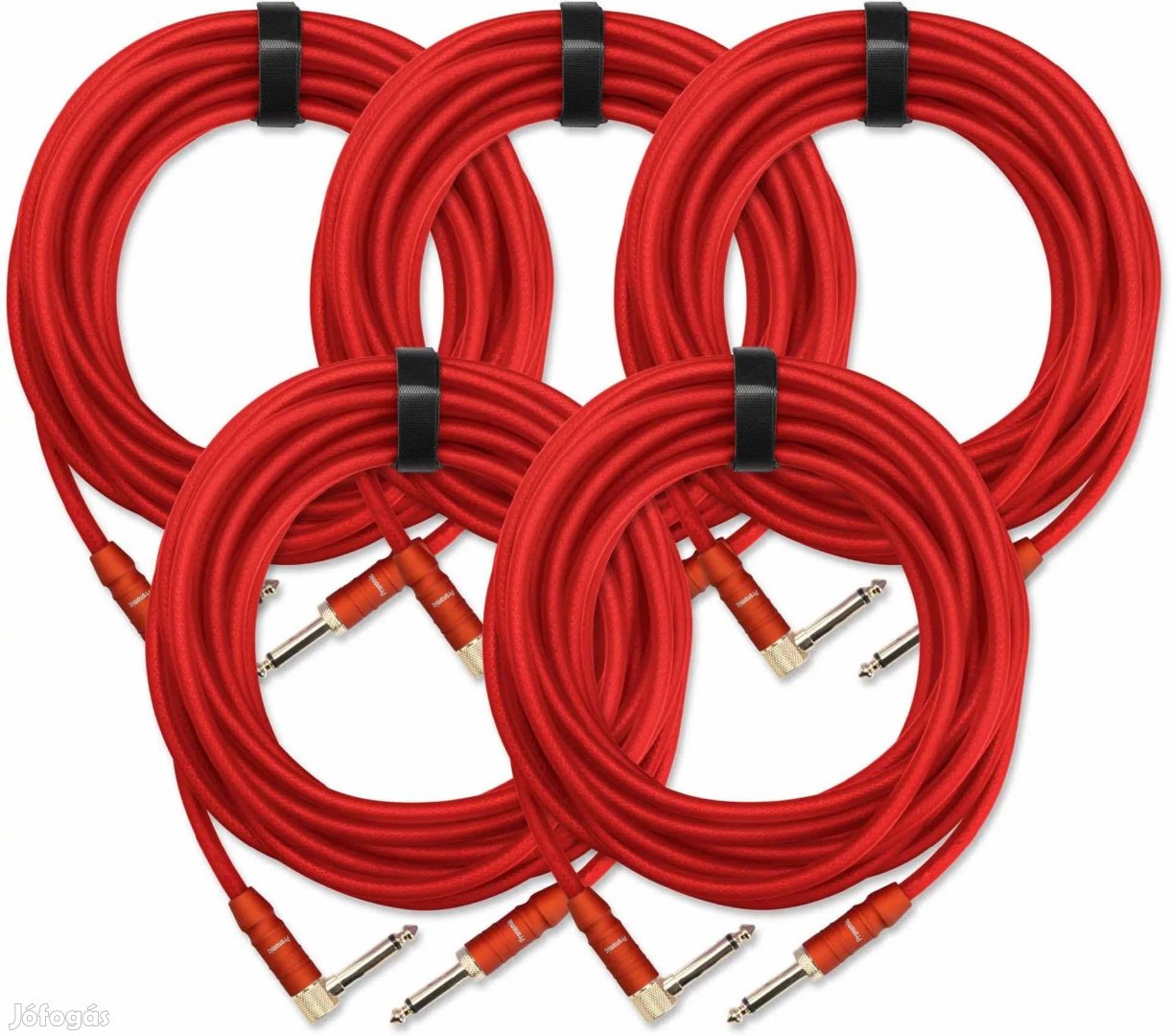 5-Darabos KÉSZLET Pronomic Trendline INST-6R Hangszerkábel 6m piros