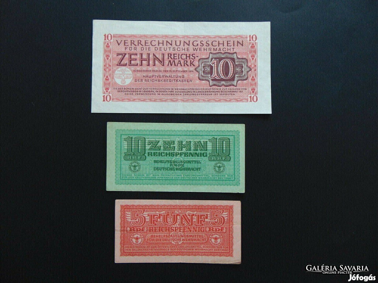 5 - 10 reichspennig - 10 reichsmark bankjegy 1944