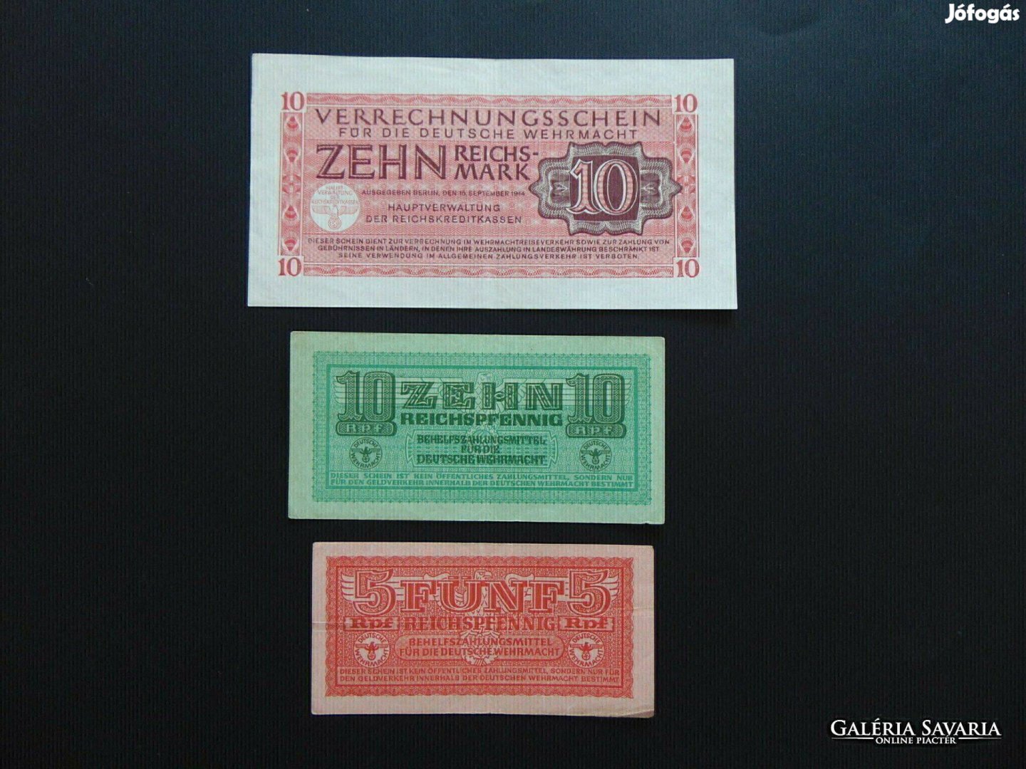 5 - 10 reichspennig - 10 reichsmark bankjegy 1944