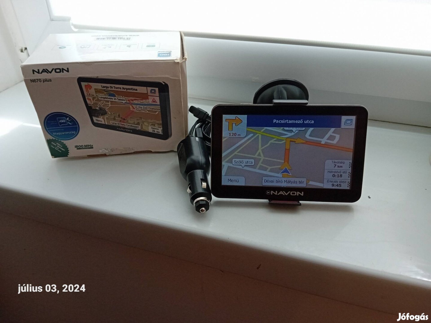 5" -os Navon n670 GPS , navigáció 2023. nov. Magyarország térképpel