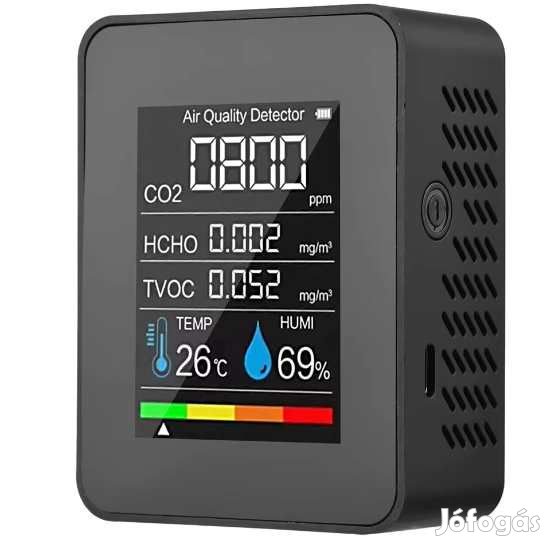 5 az 1-ben LÉGMINőSÉG MÉRő CO / CO2 / HCHO / TVOC (5830)