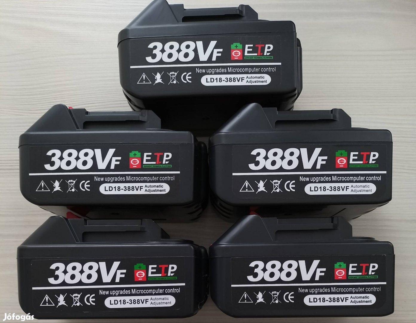 5 darab, 388VF akkumulátor, ~ 3 Ah, Drillpro, Violeworks, stb. 