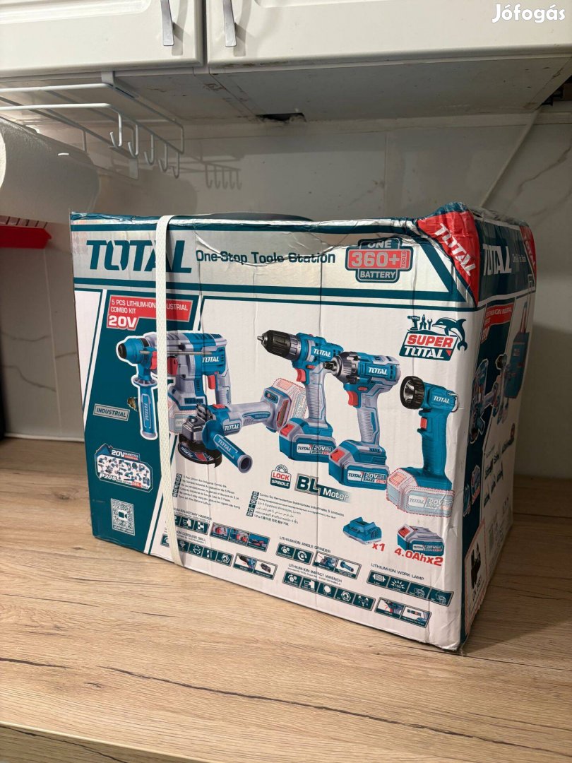 5 darabos vezeték akkus szerszámgép szett, 20V/2x4Ah/Industrial