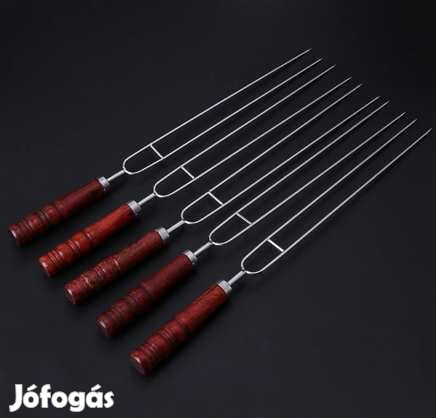 5 db FanyelŰ Duplaszárú Grillnyárs  42cm  Tároló táskával (278