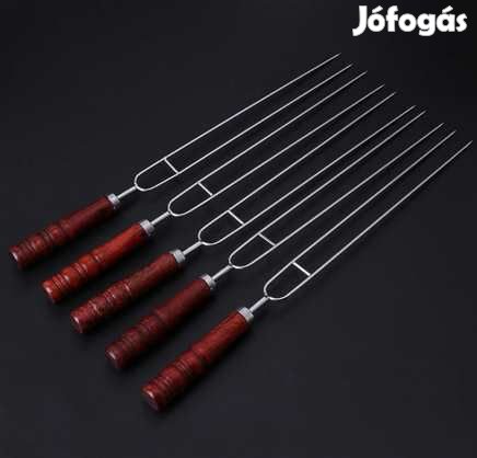 5 db FanyelŰ Duplaszárú Grillnyárs  42cm  Tároló táskával (278