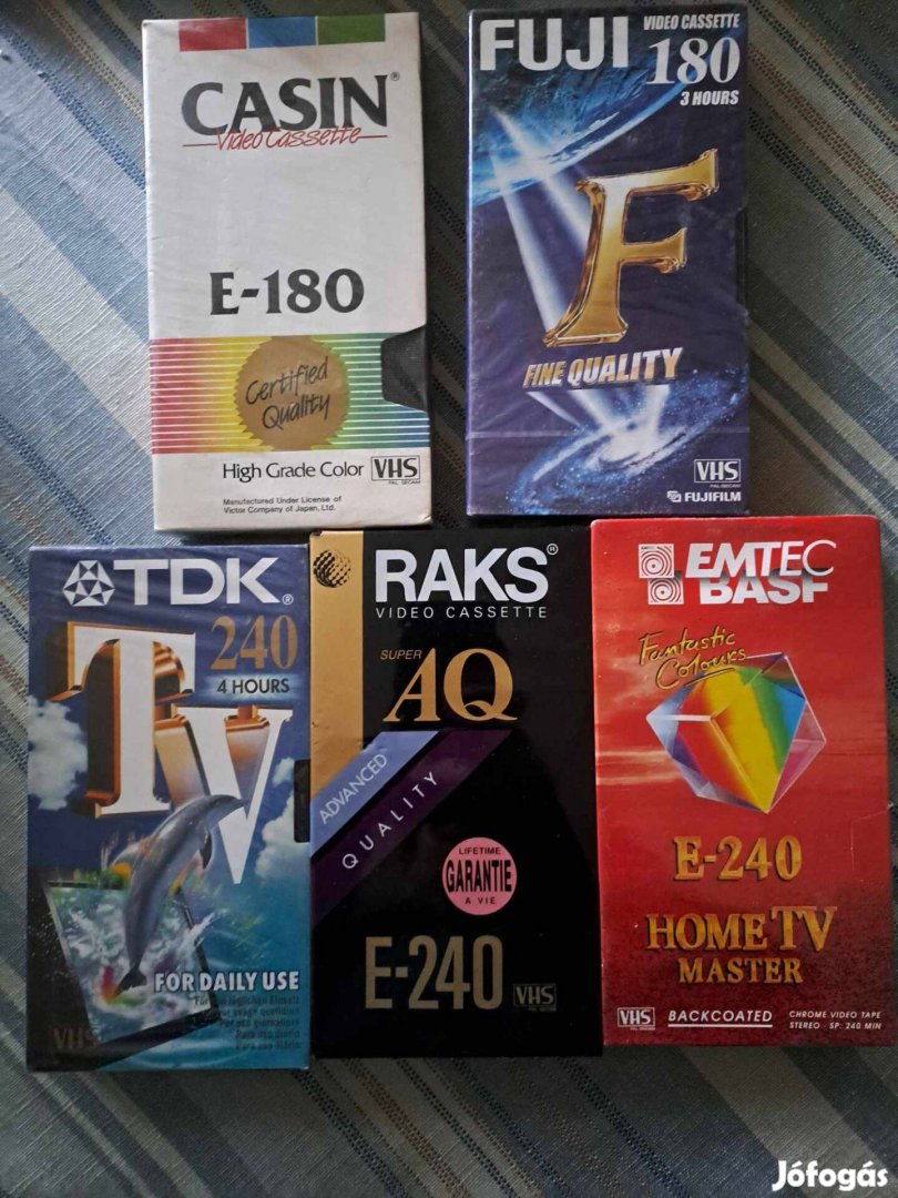 5 db bontatlan VHS: Fuji, Raks, Casin, Emtec, TDK