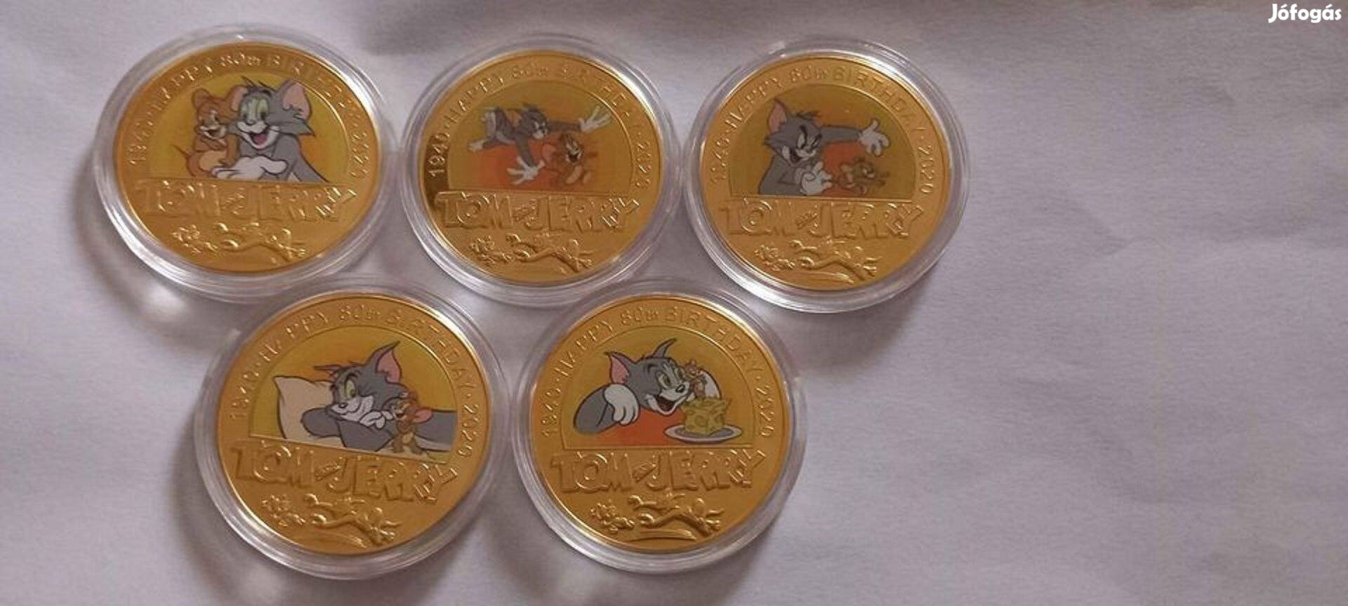 5 db különböző Tom&Jerry színes érem. 1500 ft/db