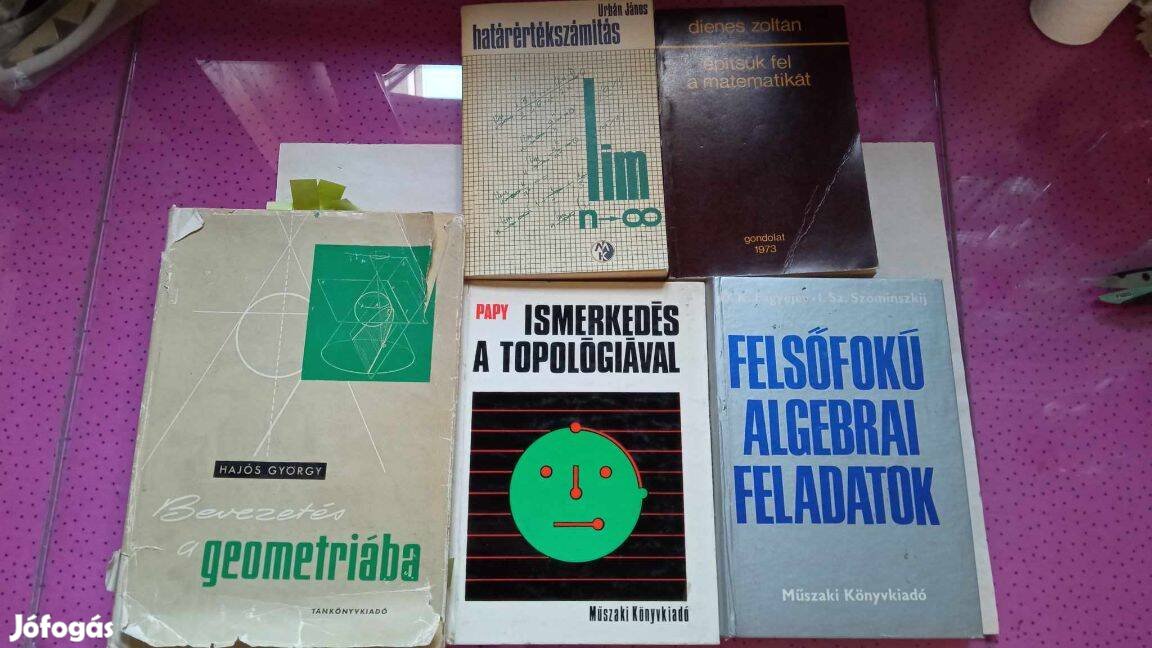 5 db matematikai, geometriai könyv együtt 1500 Ft