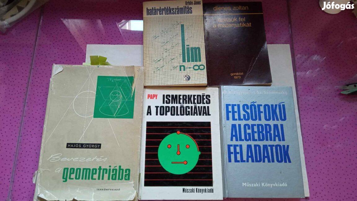 5 db matematikai, geometriai könyv együtt 1500 Ft