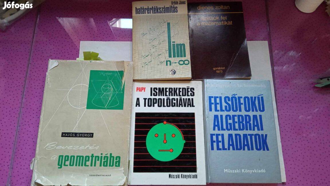 5 db régi matematika témájú könyv együtt 2500 Ft