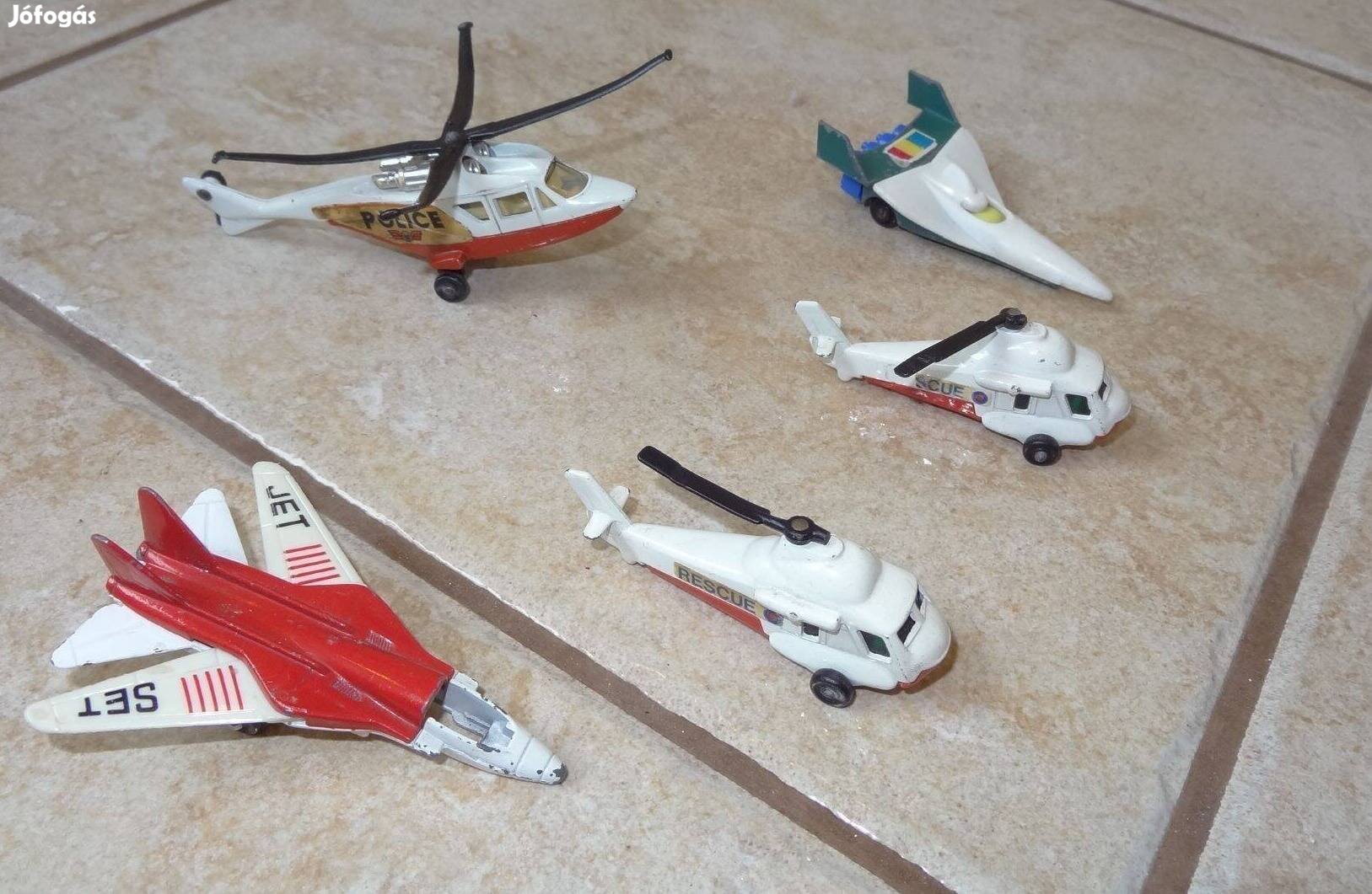5 db repülőgép helikopter matchbox kis repülő egyben, vagy külön is