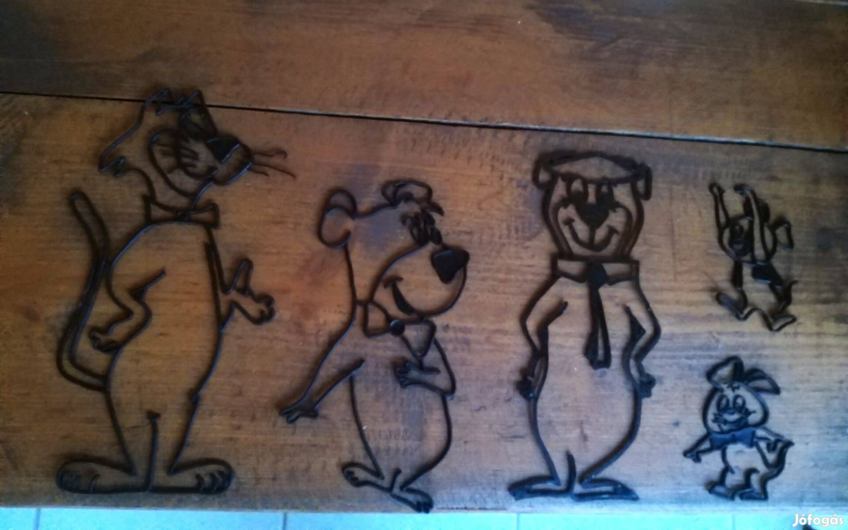 5 db retro műanyag, gumi falidísz Maci Laci