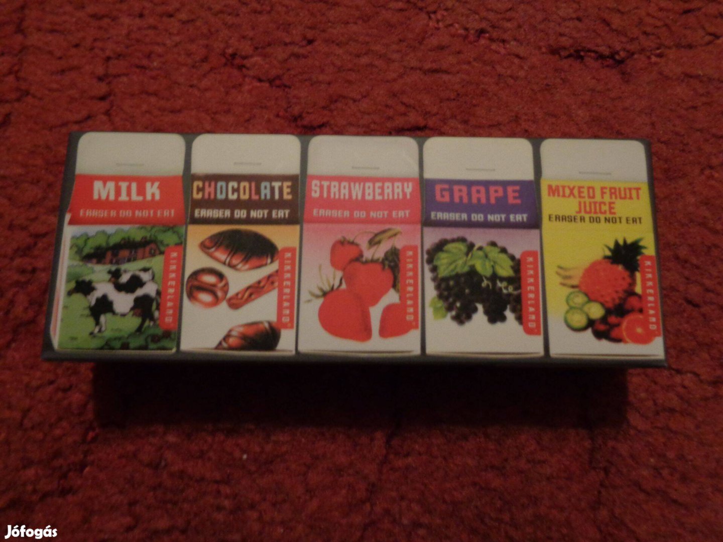 5 db üdítős doboz, radírok vannak benne, együtt eladó