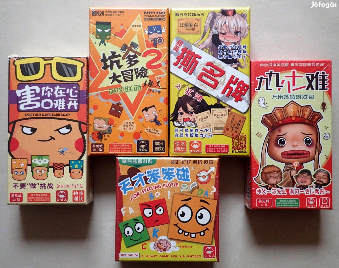 5 db új kínai interaktív party kártya játék társasjáték kártyajáték