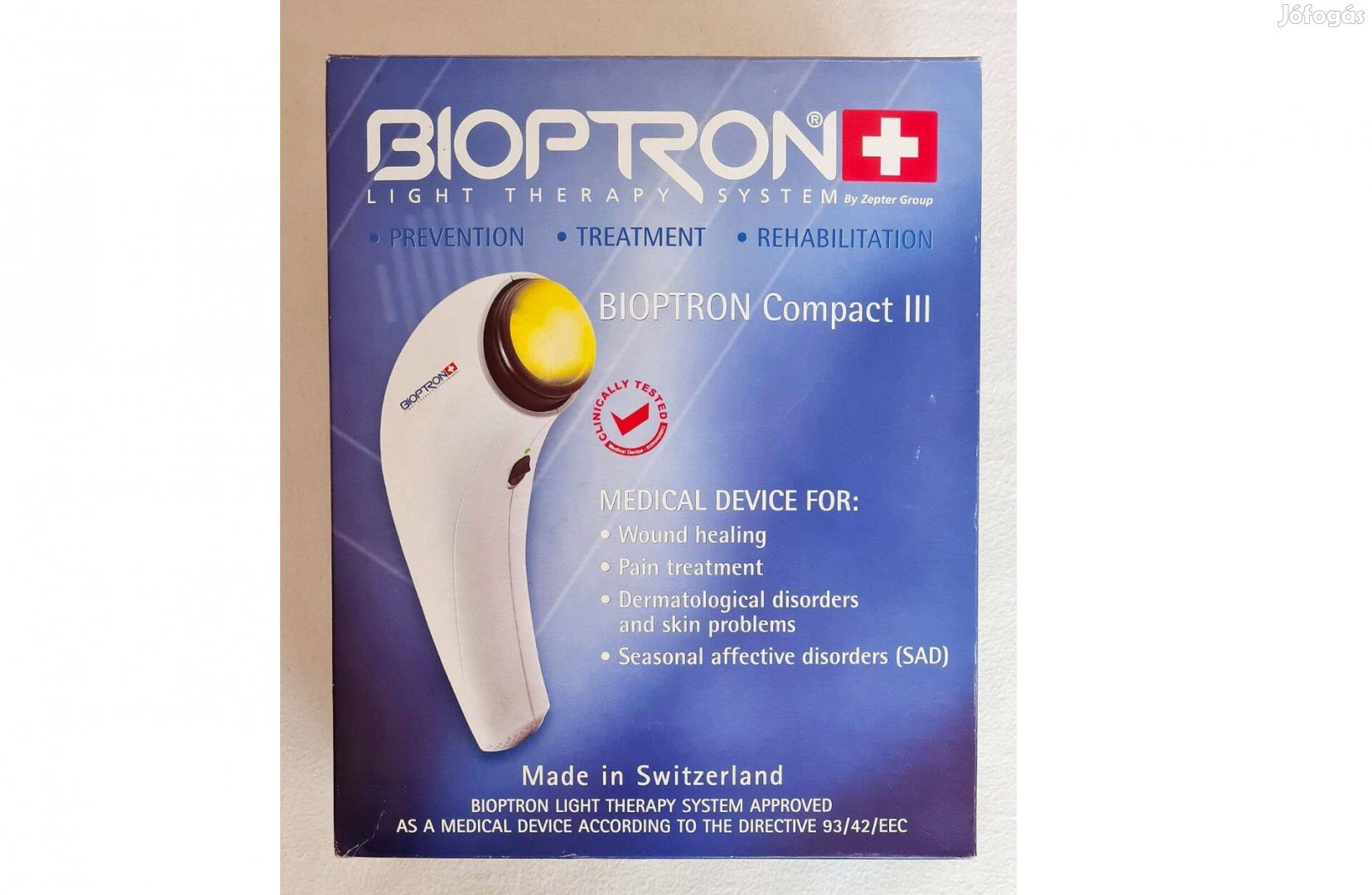 5 év garanciával új Zepter Bioptron Compact III kézi lámpa