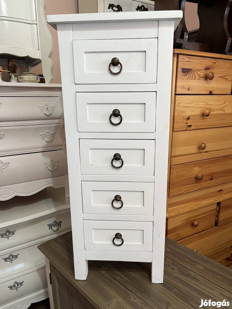 5 fiókos keskeny fa komód 85/36x36  bp.17. Ker