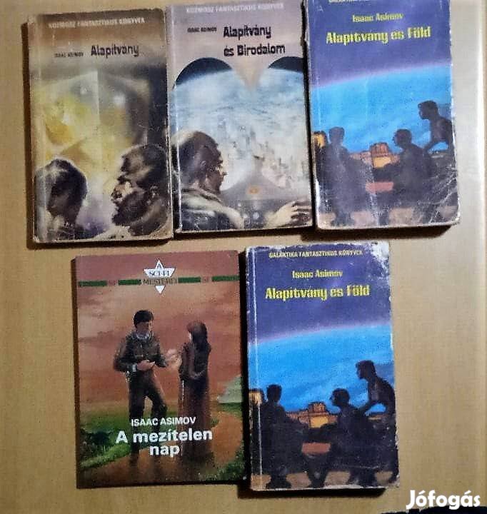 5 kötet Isaac Asimov: trilógia (1 dupla pld.) + 1 műve