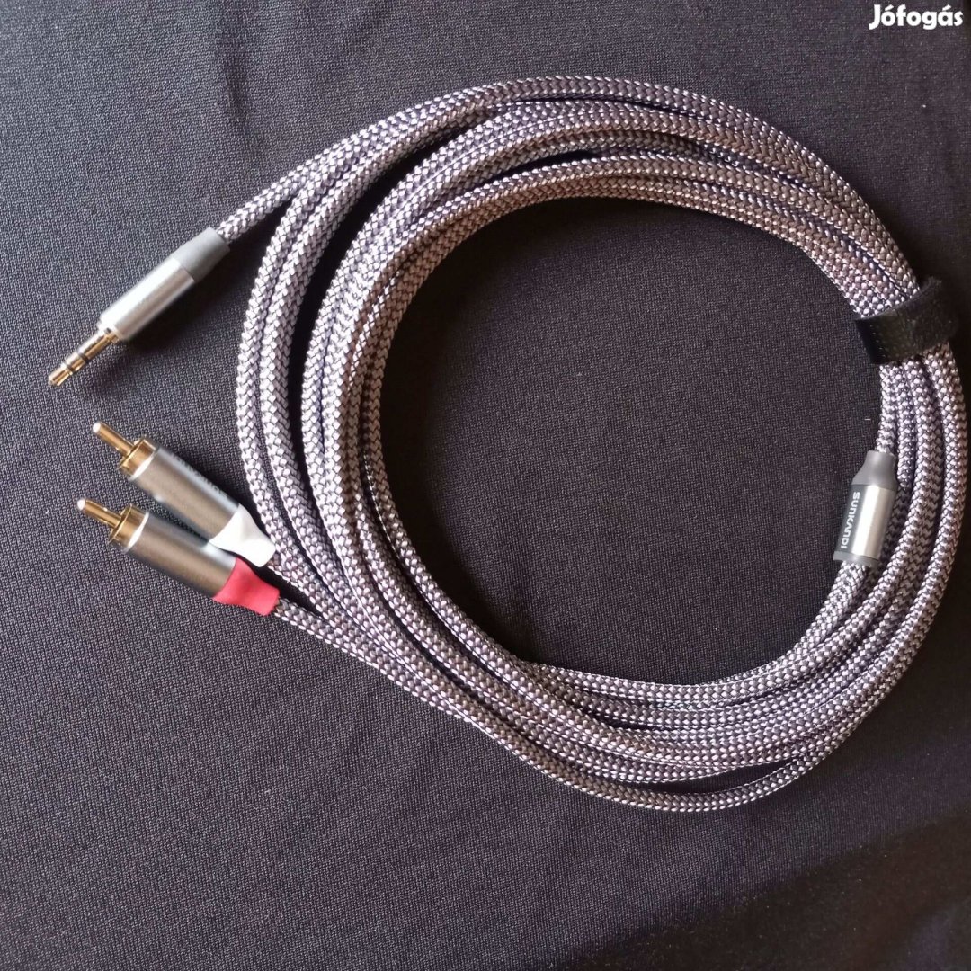 5 méteres 3.5 kis jack RCA erősítő átjátszó kábel