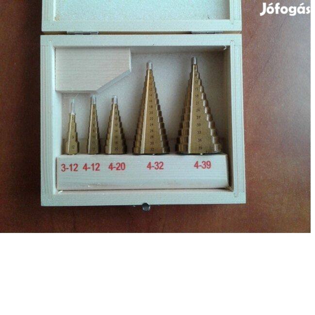 5 részes lépcsős fúró készlet