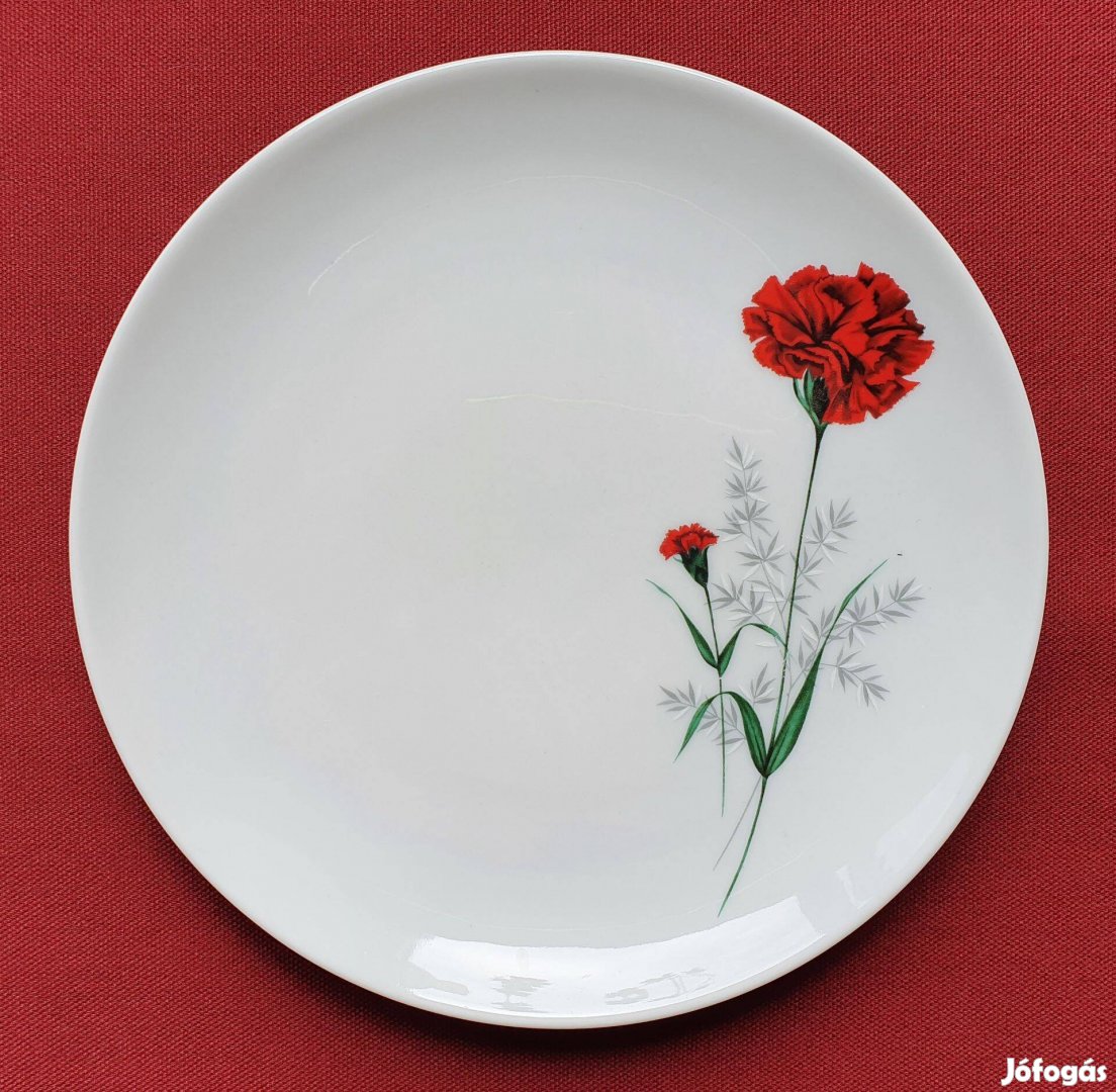 5db Bavaria német porcelán kistányér süteményes tányér szegfű virág
