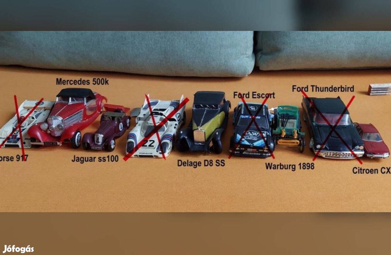 5db Retró Autó kocsi Műanyag makett Mercedes Warburg Citroen